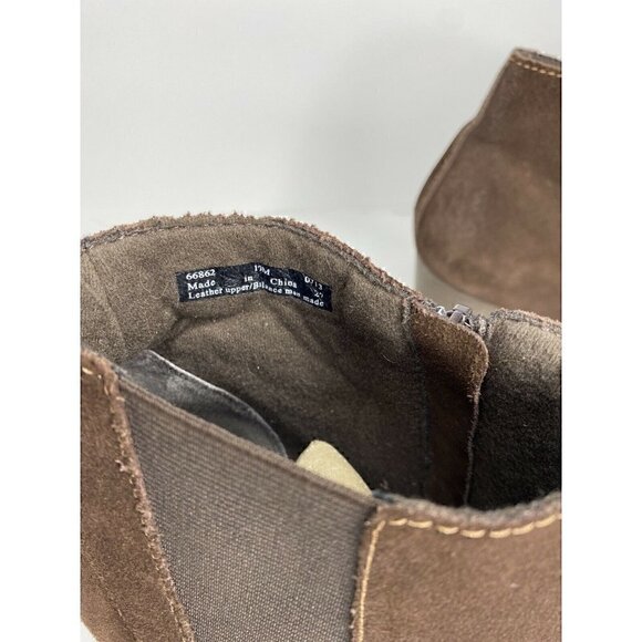 Clarks Boots Size 10 M Women's PAUSE CAMELIA Ankle Boot Suede Zipper Block Heel - Picture 6 of 7